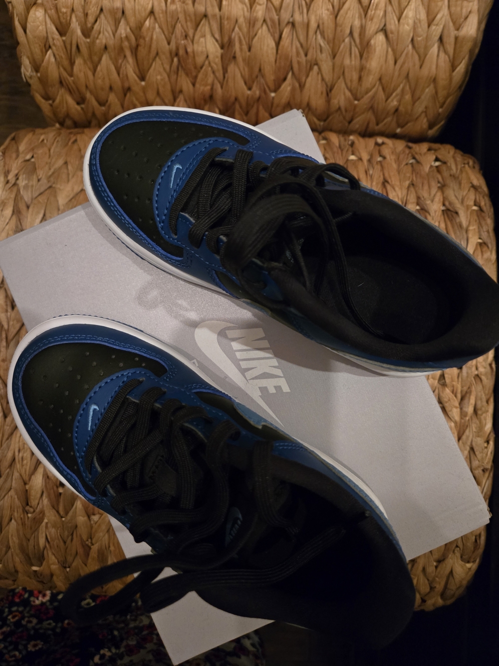 Nike Kids' Black & Blue Low-Top Sneakers